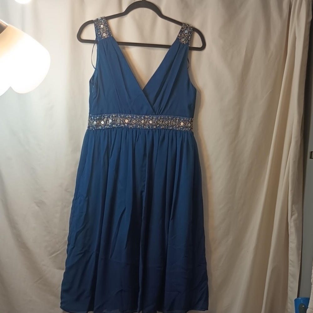 Gently Used Blue Layered Sleeveless Dress Size 10